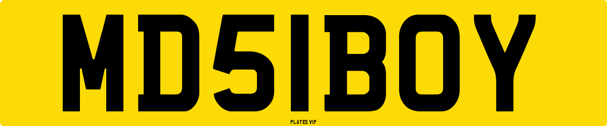 MD 51 BOY Number Plate