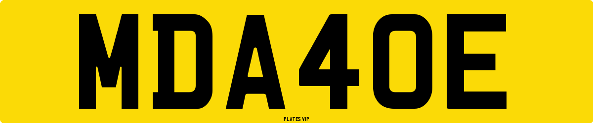 MDA40E Number Plate