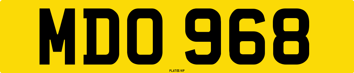 MDO 968 Number Plate
