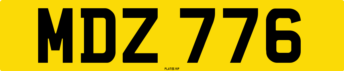 MDZ 776 Number Plate