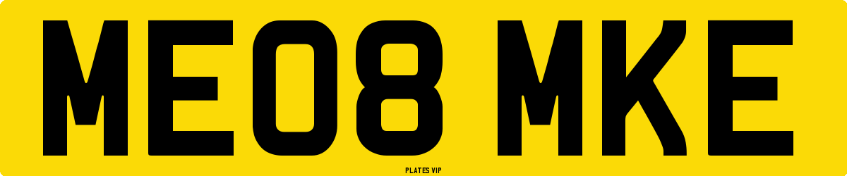 ME08 MKE Number Plate