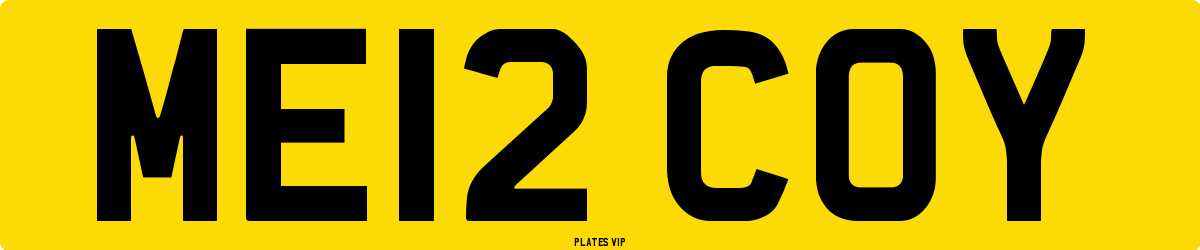 ME12 COY Number Plate