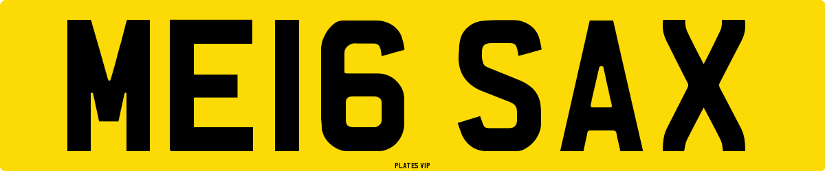 ME16 SAX Number Plate