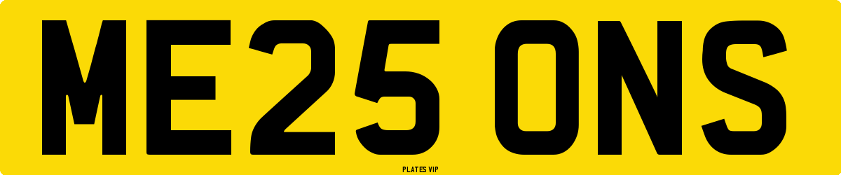 ME25 ONS Number Plate