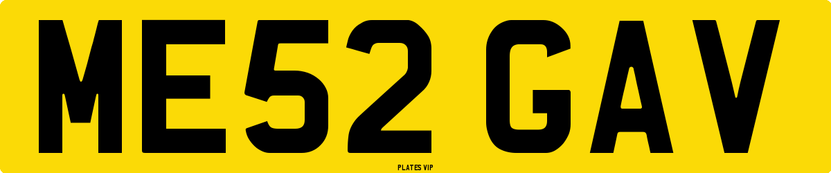 ME52 GAV Number Plate