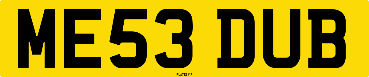 ME53 DUB Number Plate