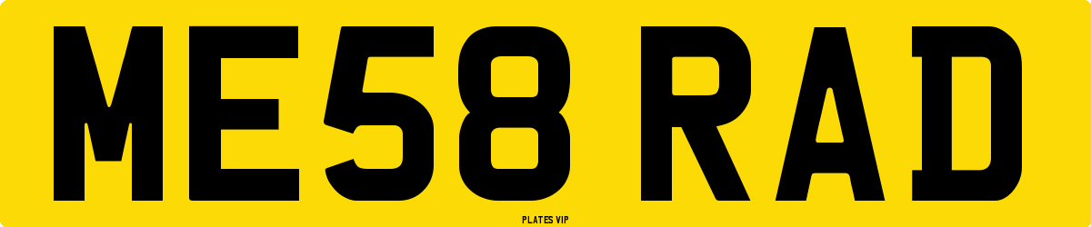 ME58 RAD Number Plate
