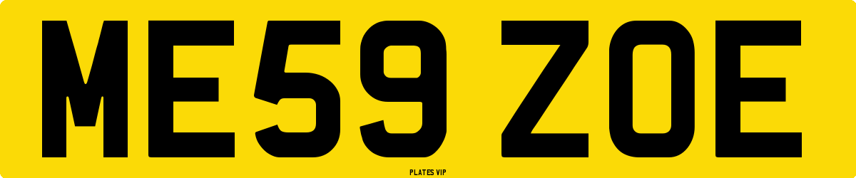 ME59 ZOE Number Plate