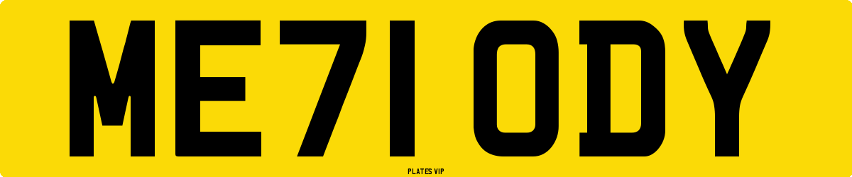 ME71 ODY Number Plate