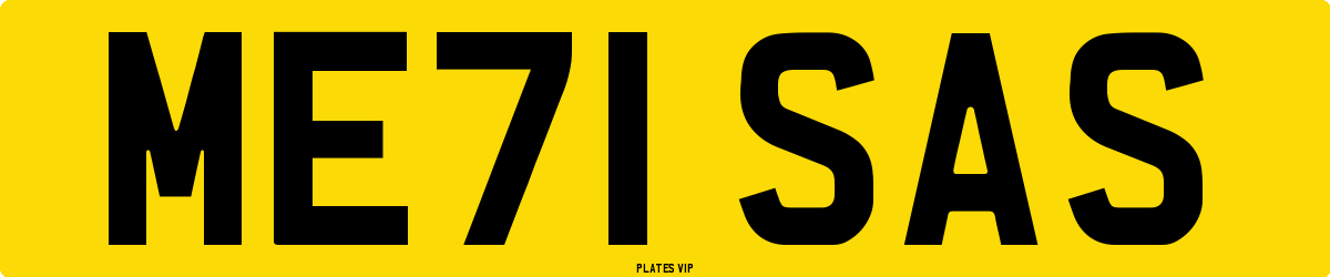 ME71 SAS Number Plate