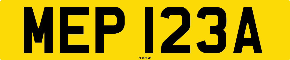 MEP 123A Number Plate