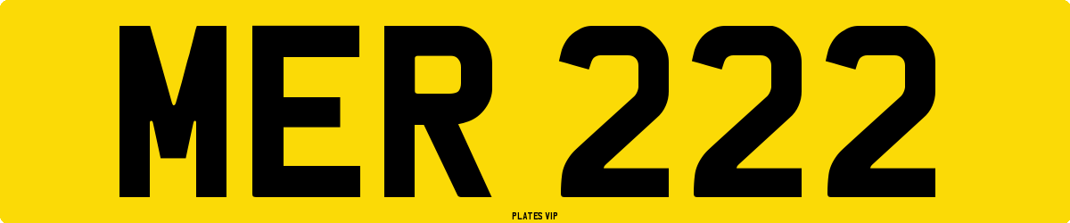 MER 222 Number Plate
