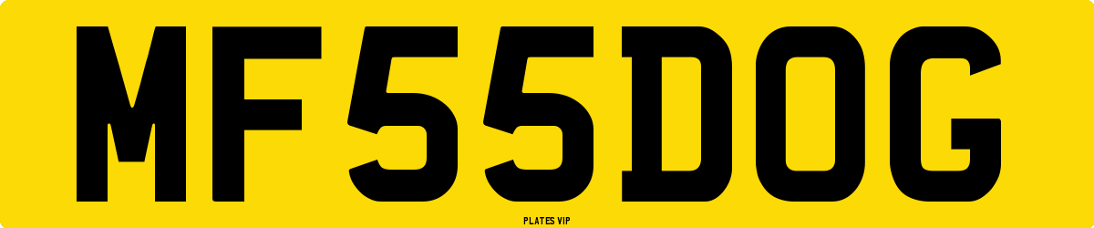 MF 55 DOG Number Plate