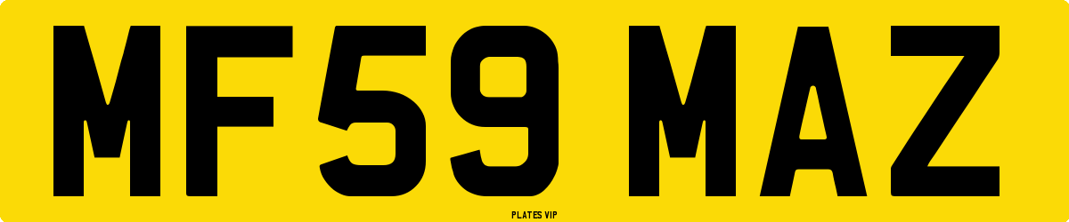 MF59 MAZ Number Plate
