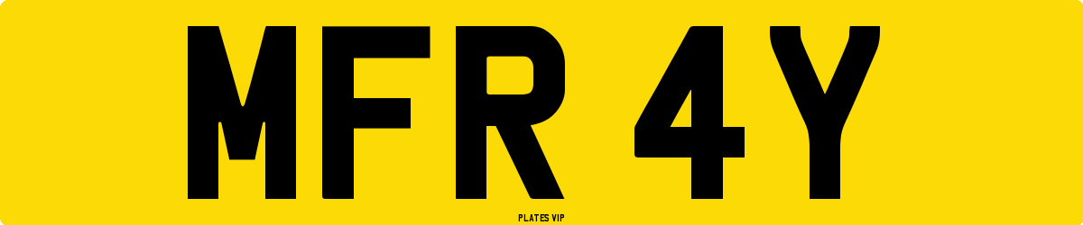 MFR 4Y Number Plate