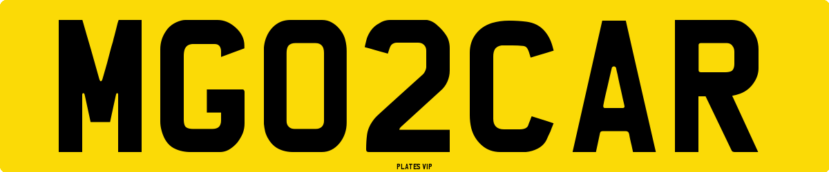 MG02CAR Number Plate