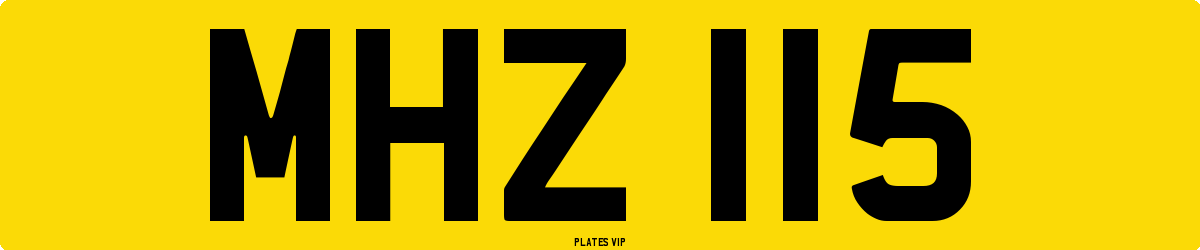 MHZ 115 Number Plate