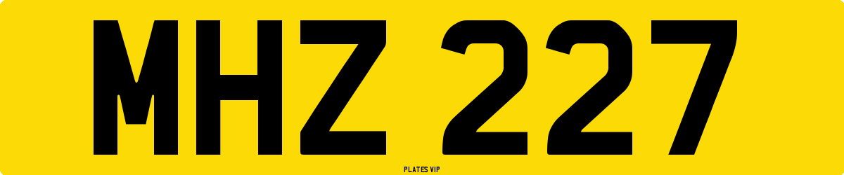 MHZ 227 Number Plate