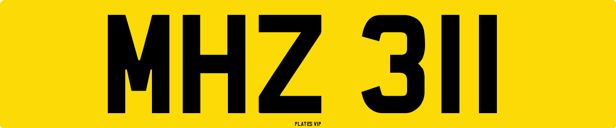 MHZ 311 Number Plate