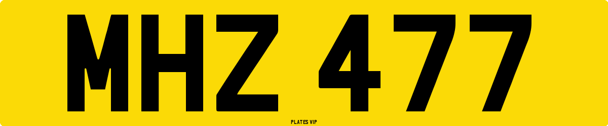 MHZ 477 Number Plate