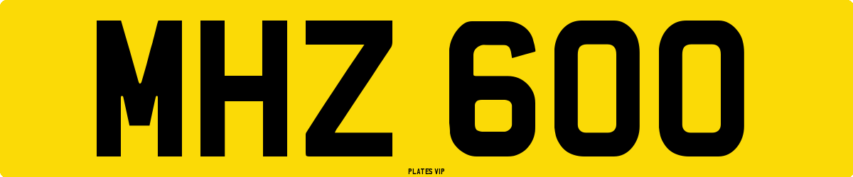 MHZ 600 Number Plate