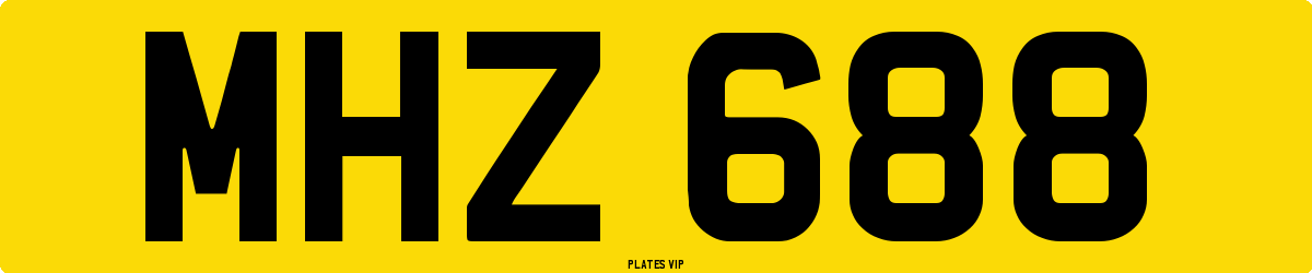 MHZ 688 Number Plate
