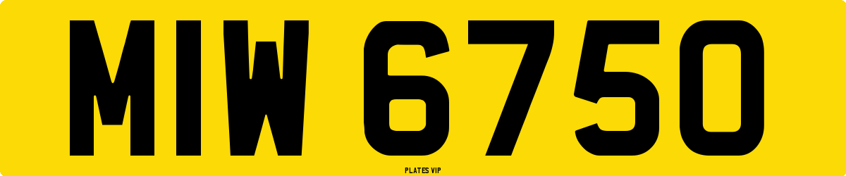 MIW 6750 Number Plate
