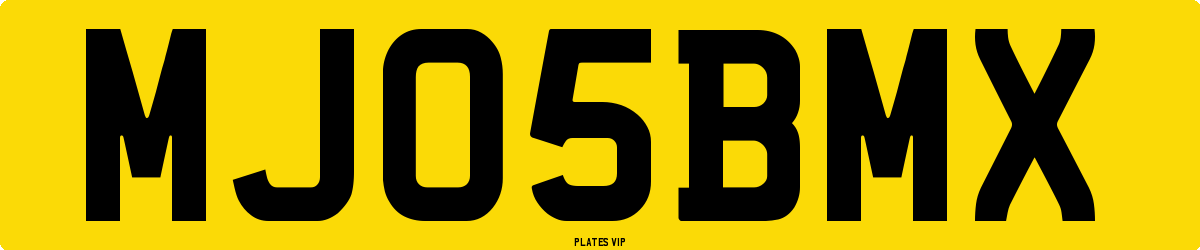 MJ 05 BMX Number Plate