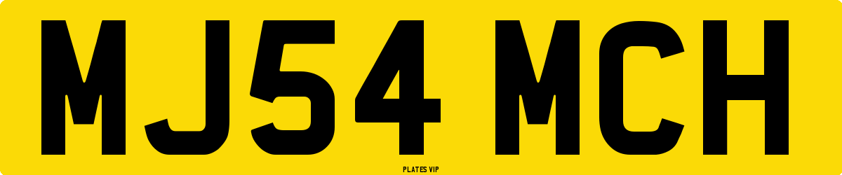 MJ54 MCH Number Plate