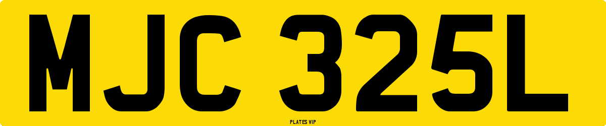 MJC 325L Number Plate