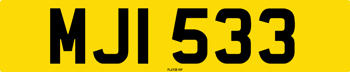 MJI 533 Number Plate