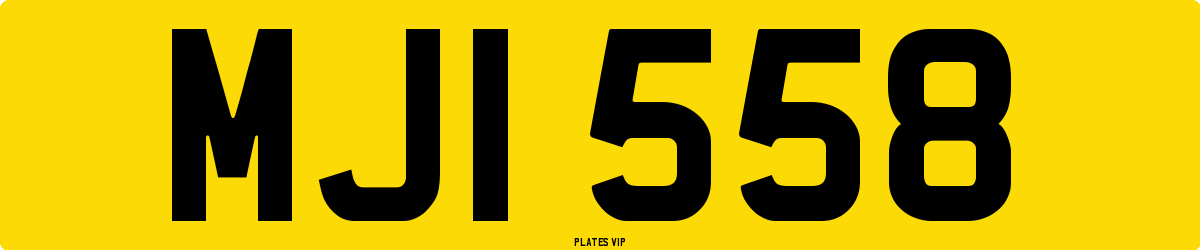 MJI 558 Number Plate