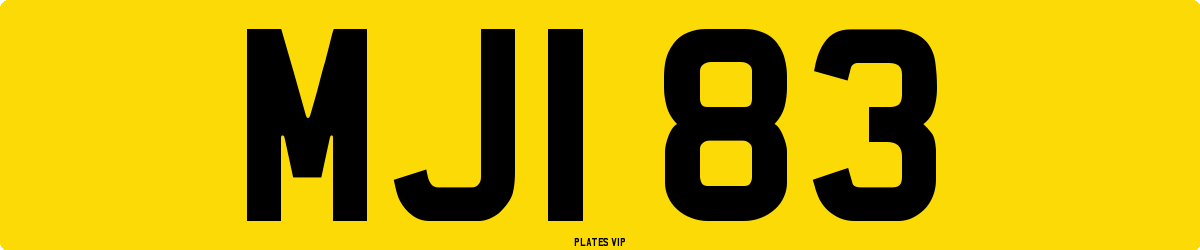 MJI 83 Number Plate