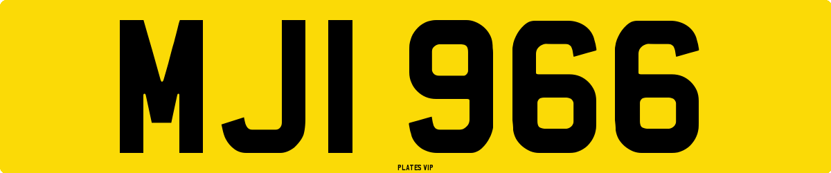 MJI 966 Number Plate