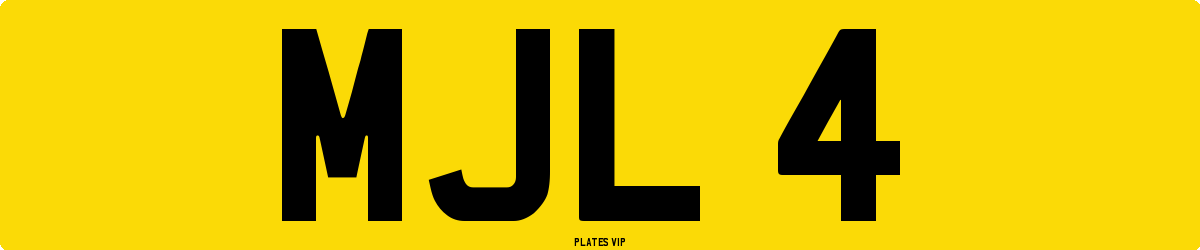 MJL 4 Number Plate