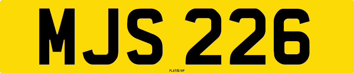 MJS 226 Number Plate