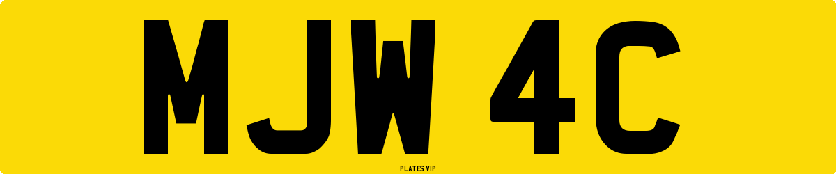 MJW 4C Number Plate