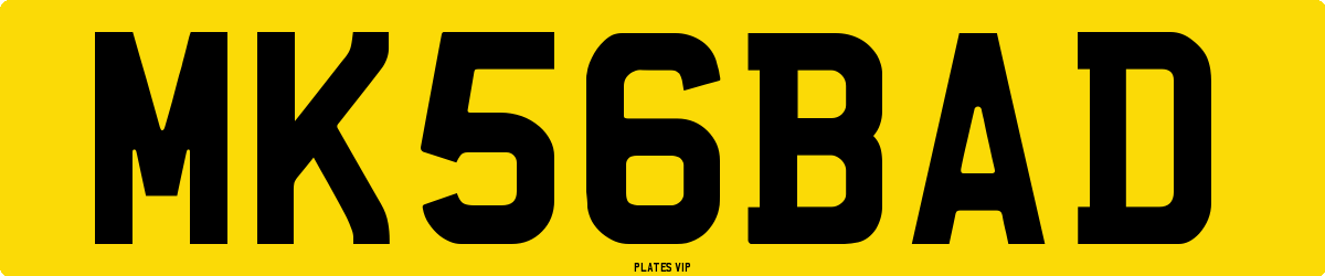 MK 56 BAD Number Plate