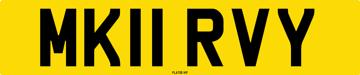 MK11 RVY Number Plate