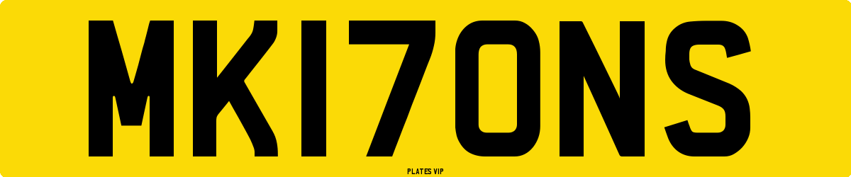 MK17ONS Number Plate