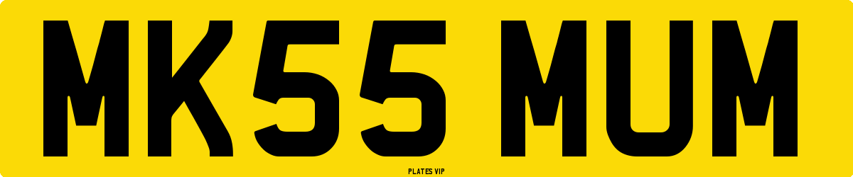 MK55 MUM Number Plate