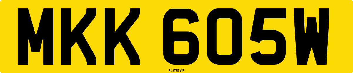 MKK 605W Number Plate