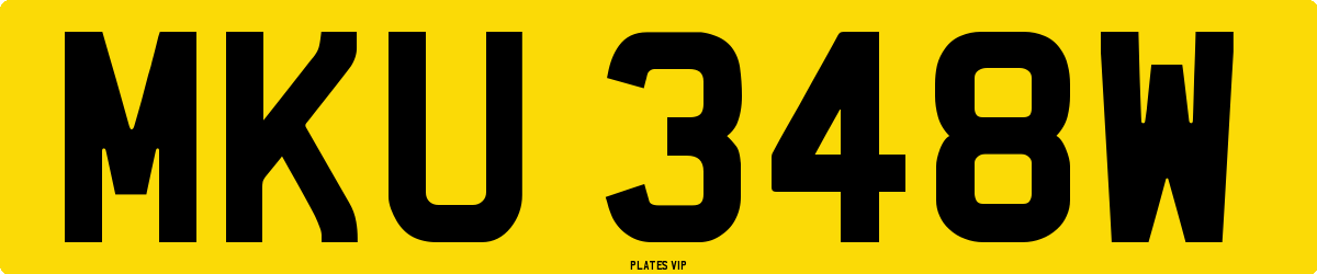 MKU 348W Number Plate