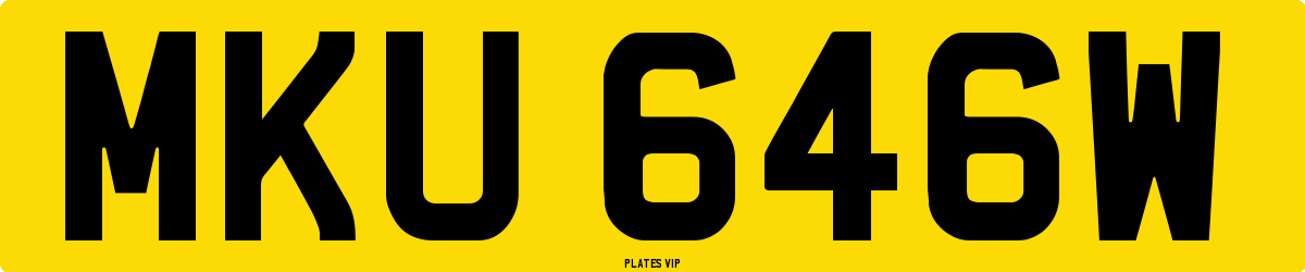 MKU 646W Number Plate