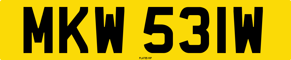 MKW 531W Number Plate