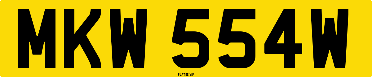 MKW 554W Number Plate