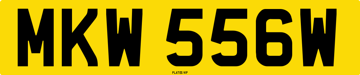 MKW 556W Number Plate