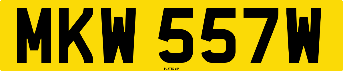 MKW 557W Number Plate