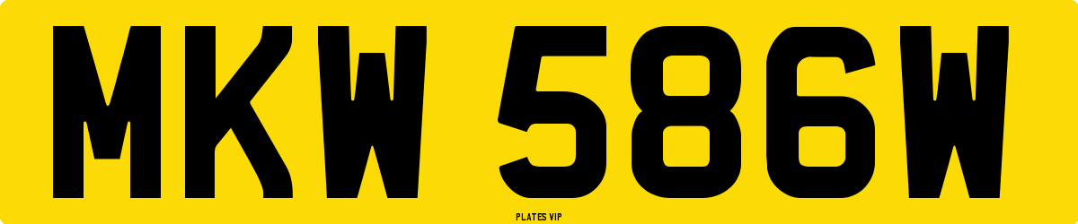 MKW 586W Number Plate