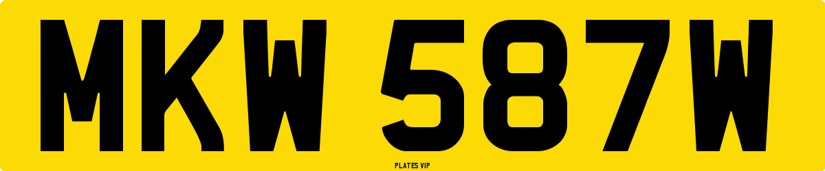 MKW 587W Number Plate